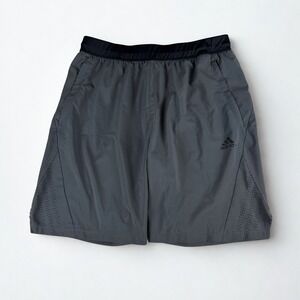 Adidas Axis Woven Athletic Shorts Mens‎ L Gray Elastic Waist Training Casual